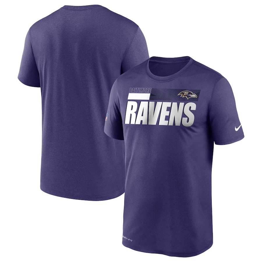 Men's Baltimore Ravens 2020 Purple Sideline Impact Legend Performance T-Shirt